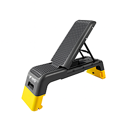 Регульована степ-платформа WCGPRO Pro з еспандерами, чорна