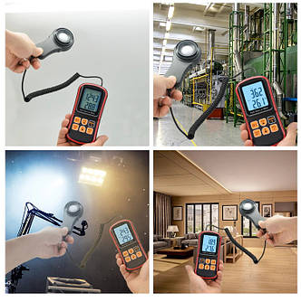 Цифровий люксметр + термометр, USB 200000 Lux BENETECH GM1030C, фото 3