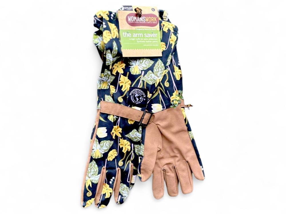 Рукавиці садові Womanswork з довгим манжетом та ременем зап`ястя, бавовна, штучна замшева шкіра, розмір L/9