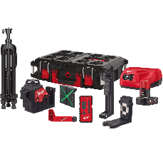 Нівелір лазерний 3D акумуляторний MilwaukeePRO, M12 3PLKIT-401P (+зар. прист.,1акум.Х4Аг, кейс PACKOUT)