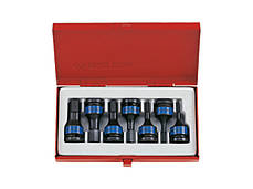 Набір біт в головці удар. 1/2" HEX, 4-14 мм L=60 мм, 7 одиниць в металевому кейсі KING TONY