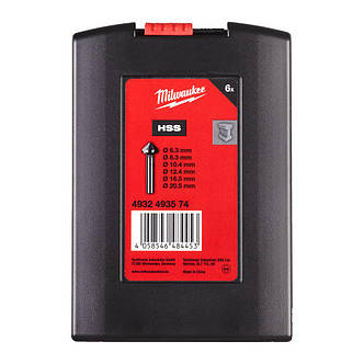 Набір зеньківок HSS (6 шт.) MilwaukeePRO 4932493574 пластиковий кейс, фото 3