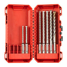 Набір із 7 бурів SDS+ MX4 Set 1 MilwaukeePRO, пластиковий кейс