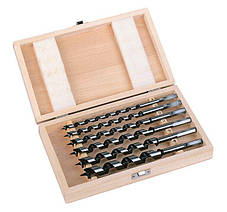 Набір спіральних свердел 230 мм (6 шт), дерев'яний пенал