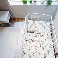 Комплект змінної постільної білизни в ліжечко дитячий Bimbo "Лисеня" 90 х 110 см Ранфорс (48321)
