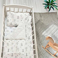Комплект змінної постільної білизни в ліжечко дитячий Bimbo "Тварини" 90 х 110 см Ранфорс (96998)