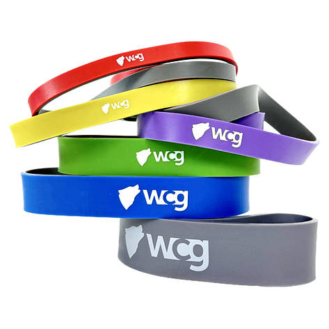 Резинки для тренувань WCGPRO, комплект 6 шт, двоколірні, еластичні, фото 1