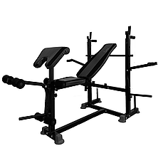 Універсальна лава для жиму WCGPRO 0090 з брусами та приставкою Скотта