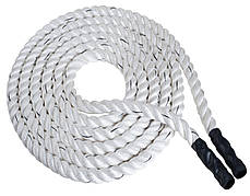 Кросфіт канат Battle Rope White WCGPRO 12м для тренувань 50х12