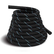 Кросфіт канат Battle Rope WCGPRO 15м, чорний, міцний матеріал