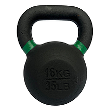 Чавунна гиря WCGPRO 16 кг для силових тренувань, чорна