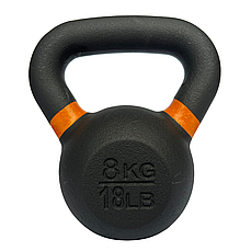 Чавунна гиря WCGPRO 8 кг для силових тренувань, чорна