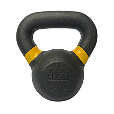 Чавунна гиря WCGPRO 4 кг, чорна, для силових тренувань та фітнесу