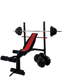 Лавка для штанги WCGPRO DS 1000Ти, чорна, метал, регульована висота