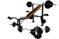 Штанга WCGPRO 0055 STRONG 128 кг для жиму, чорна, професійна