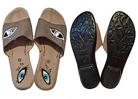 Жіночі шльопанці з прес шкіри розпродаж Туреччина