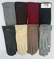 Жіночі кольорові рукавички бархат-пальто/хутро (гуртом)