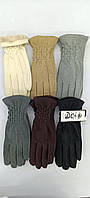 Жіночі кольорові рукавички бархат-пальто/фліс (гуртом)