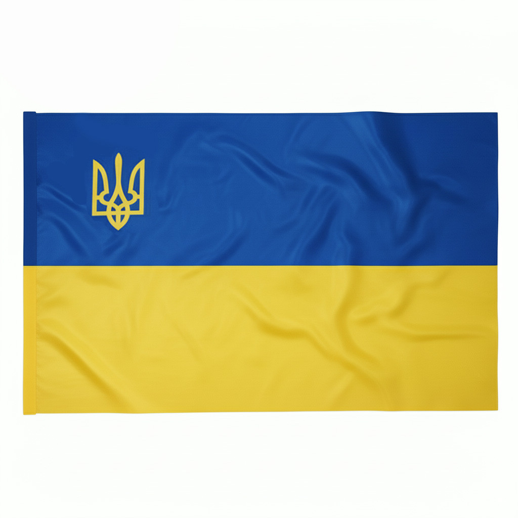 Прапор України з Тризубом 140×90 см, атлас