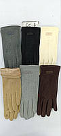 Жіночі кольорові рукавички бархат-пальто/фліс (гуртом)