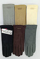 Жіночі кольорові рукавички бархат-пальто/фліс (гуртом)