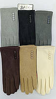 Жіночі кольорові рукавички бархат-пальто/фліс (гуртом)
