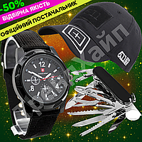 Часы военные спецслужб мужские армейские часы наручные милитари черные кварцевые часы для армии с компасом и защитным корпусом