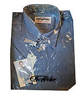 Сорочка чоловіча комір 40 ріст 176/184 синього кольору розпродаж Туреччина