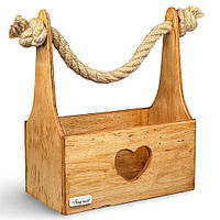 Дерев яний декоративний ящик з ручкою 25*20*11 см