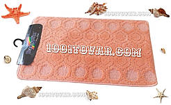 Набір із 2 килимків у ванну  Banyolin 80х50 і 40х50 см. кораловий колір