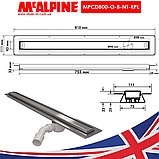 Лінійний трап 800 мм Omega Slim у комплекті з ніжками та ізоляційною мембраною MPCD800-O-B-NT-KPL McAlpine, фото 2