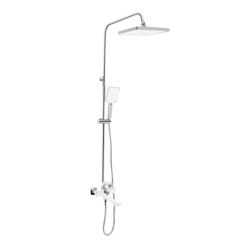 Душова система універсальна Qtap Presto на три споживачі (з виливом) QTPRE111CRW45580 Chrome/White, фото 1