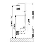 Душова система універсальна Qtap Presto на три споживачі (з виливом) QTPRE111CRW45580 Chrome/White, фото 2