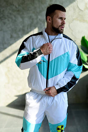 Білий спортивний костюм олімпійка штани з принтом, фото 1