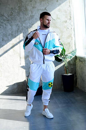 Білий спортивний костюм олімпійка штани з принтом, фото 2