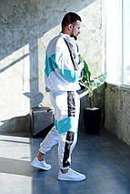 Білий спортивний костюм олімпійка штани з принтом, фото 3