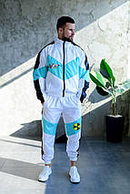 Білий спортивний костюм олімпійка штани з принтом, фото 4