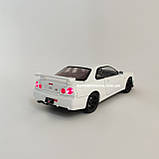 Металева машинка Nissan Skyline GT-R R34 1:24 Колекційна модель з «Форсаж 2» з дверима, що відкриваються, фото 4
