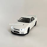 Металева машинка Nissan Skyline GT-R R34 1:24 Колекційна модель з «Форсаж 2» з дверима, що відкриваються, фото 3