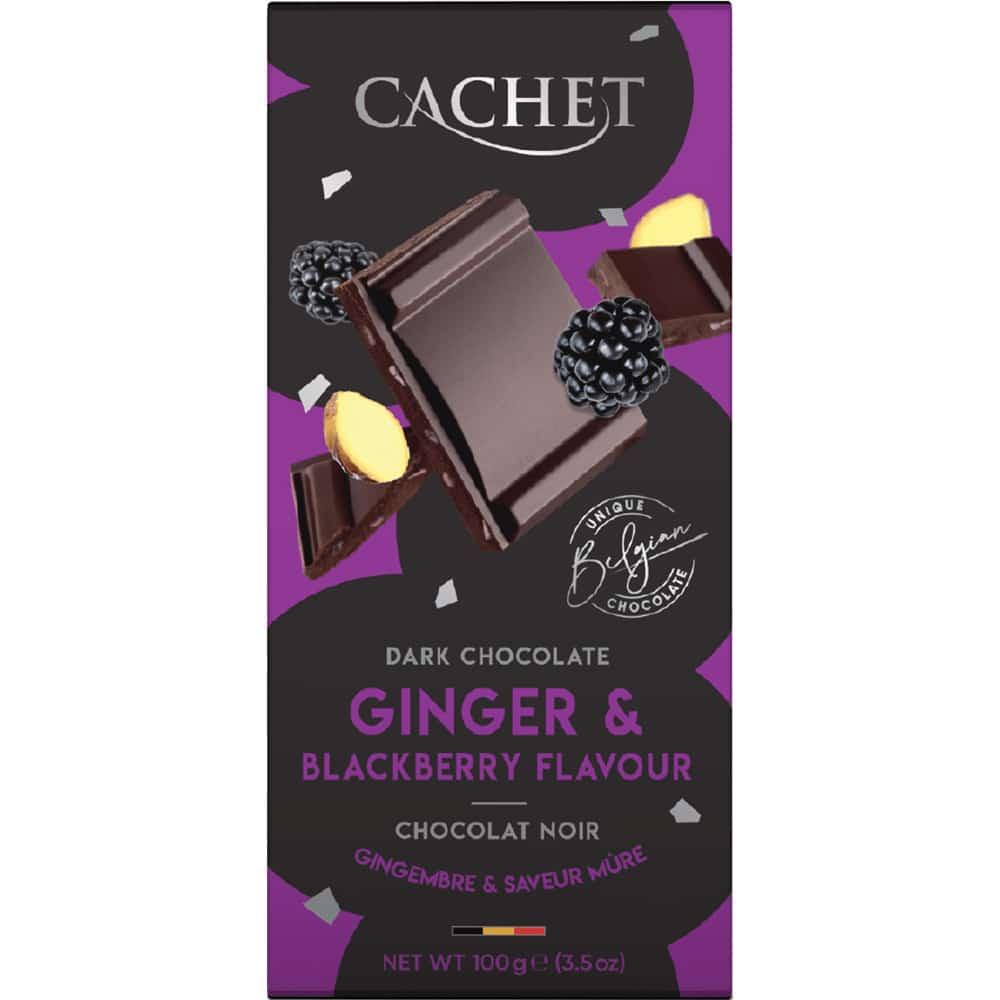 Шоколад CACHET Dark Ginger & Blackberry (ожина імбир) 100г