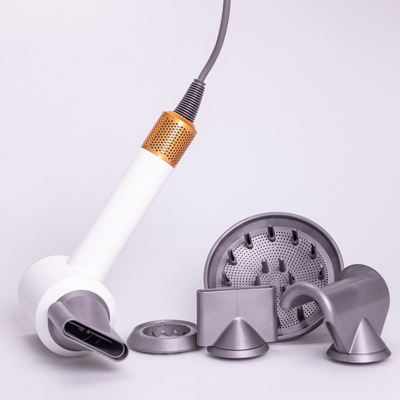 Фен стайлер для волосся 5 в 1 Supersonic Premium 1600 Вт 5 насадок 3 режими швидкості Білий PH770W, фото 1