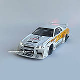 Металева машинка Nissan Skyline GT-R R34 1:24 Колекційна модель Авто Експерт з дверями, що відкриваються, фото 3