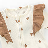 Чоловічок для дівчинки на блискавці з пов'язкою Coffee hearts, фото 3