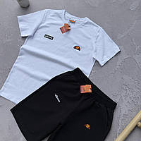 Набір Ells біла футболка чорні шорти для чоловіків літній одяг спортивний стиль BUV