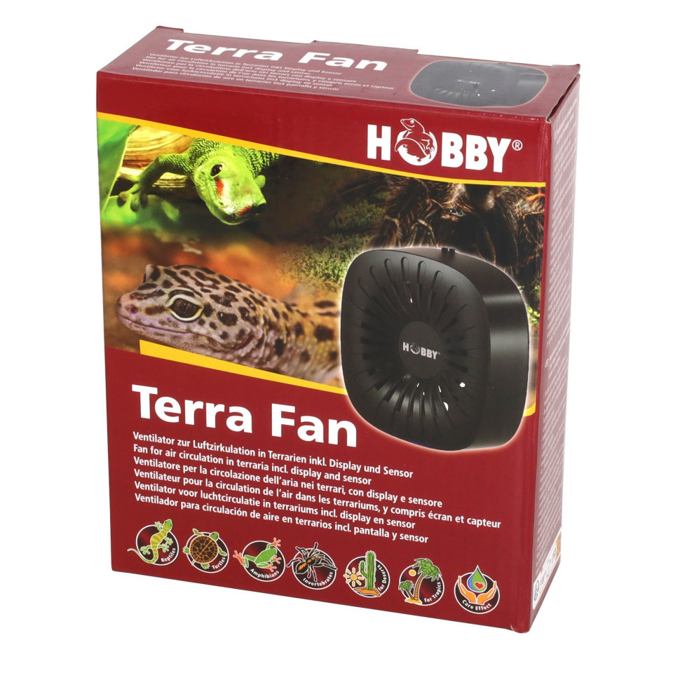 Вентилятор для тераріуму Hobby Terra Fan (37130) з дисплеєм і датчиком температури та вологості, фото 1