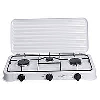 Настільна газова плита на 3 конфорки Sokany 5.5 кВт Біла Lugi SK-6003W