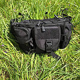 Чоловіча тактична сумка барсетка, Чорна сумка чоловіча тактична нагрудна сумка-слінг TI-44, фото 5
