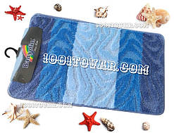 Набір із 2 килимків у ванну  Banyolin 80х50 і 40х50 см. синьо - блакитний колір