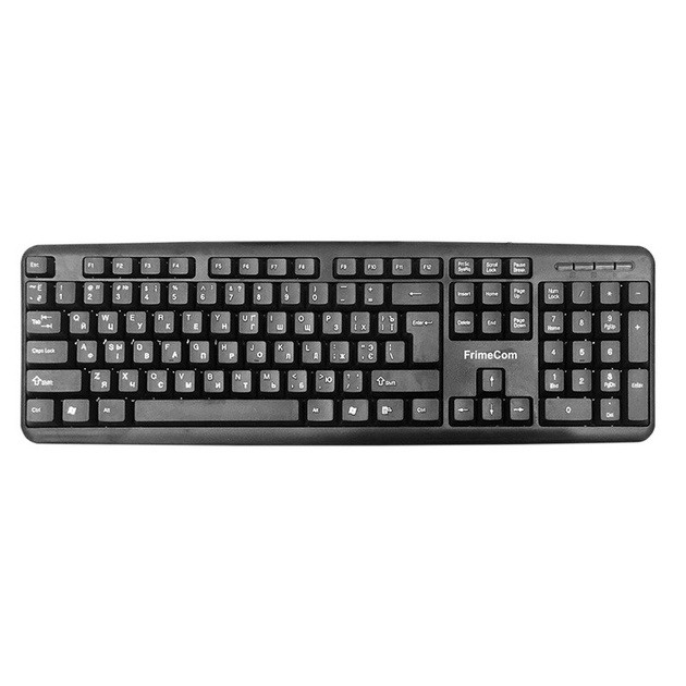 Клавіатура дротова USB FrimeCom SW-K100-USB BLACK чорна нова нов, фото 1