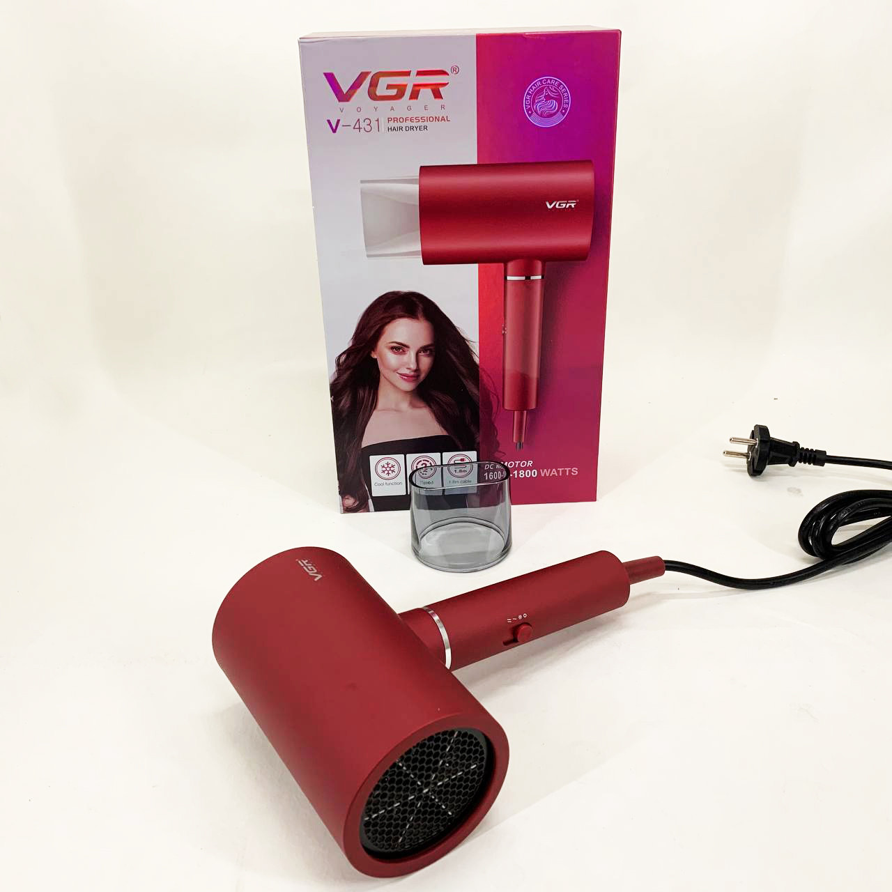 Фен потужний професійний VGR V-431, Фен для укладання зачіски електричний з насадками ZO-14, фото 1